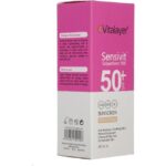 کرم ضد آفتاب ویتالیر SPF50 مناسب پوست حساس حجم ۴۰ میلی لیتر رنگی بژ طبیعی