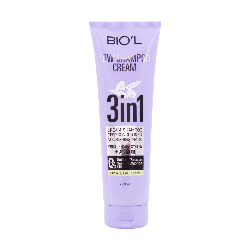 Biol-3-In-1-Low-Shampoo-Cream-250- شامپو کرمی 3 در 1 بیول 250 میلی لیتر - Image 1